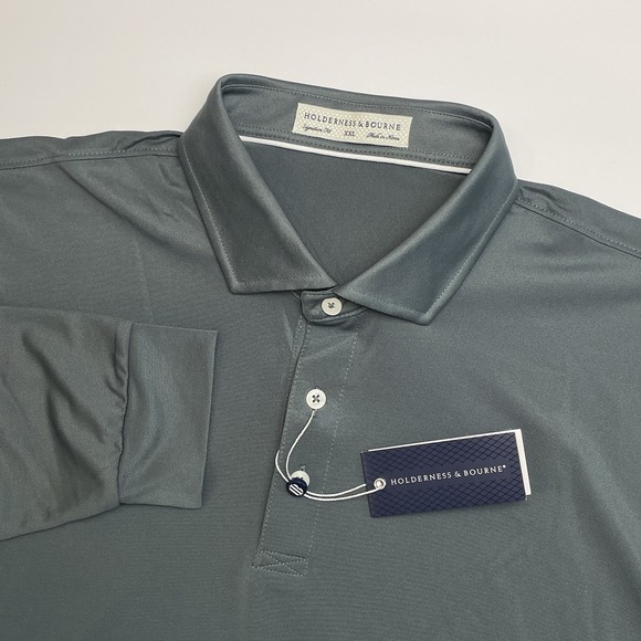 Holderness & Bourne Other - NEW Holderness & Bourne Abbott Polo Shirt Mens XXL Ivy Gray Long Sleeve Golf